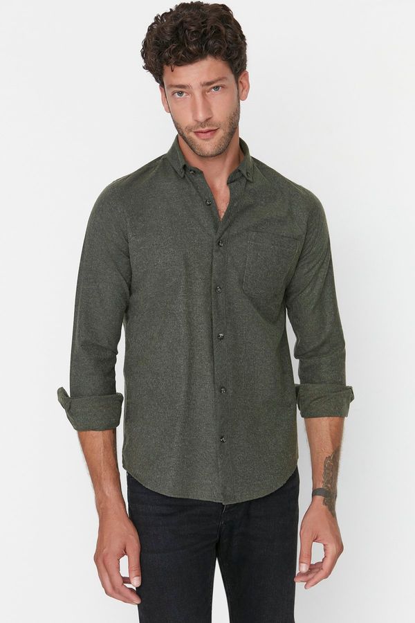 Trendyol Trendyol Green Slim Fit Single Pocket Shirt