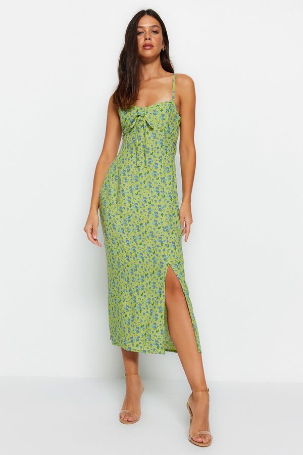 Trendyol Trendyol Green Slit Detailed Maxi Woven Dress