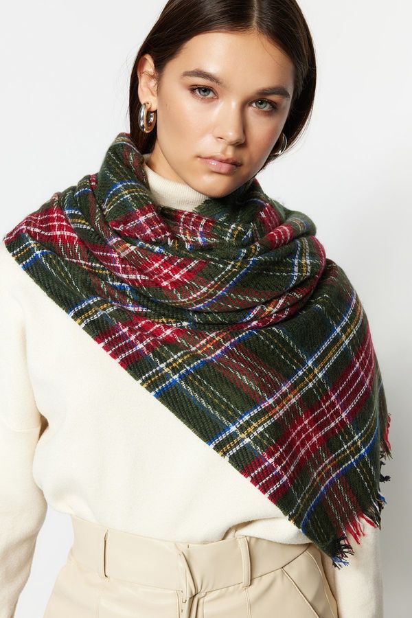 Trendyol Trendyol Green Soft-Textured Plaid Scarf