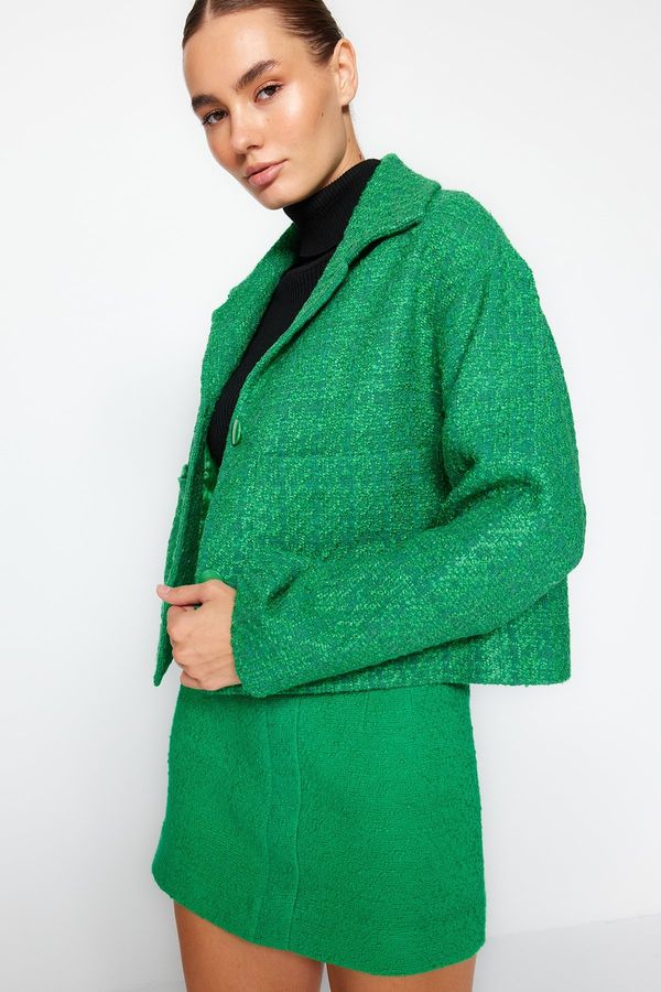 Trendyol Trendyol Green Tweed Jacket Coat