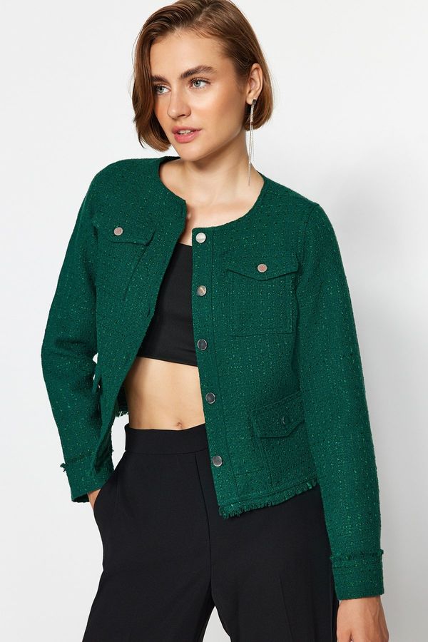Trendyol Trendyol Green Tweed Regular Woven Jacket
