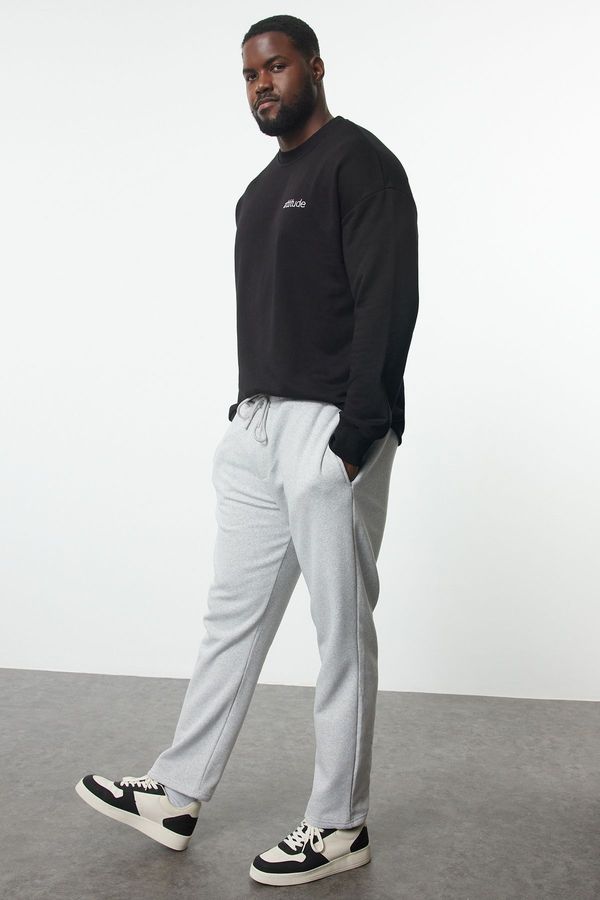 Trendyol Trendyol Grey Regular/Normal Cut Plus Size Sweatpants