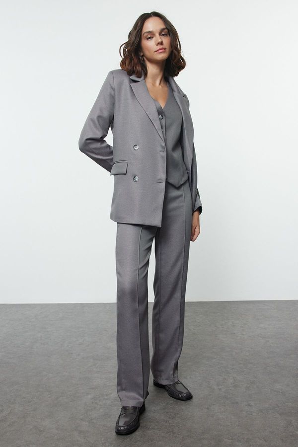 Trendyol Trendyol Grey Woven Blazer Jacket-Vest-Pants Suit