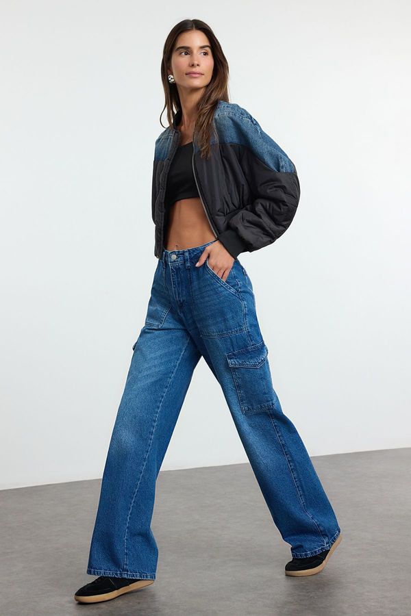 Trendyol Trendyol Indigo High Waist Wide Leg Jeans