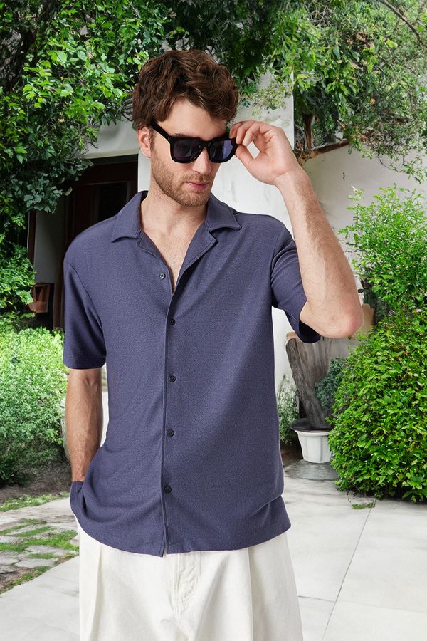 Trendyol Trendyol Indigo Relaxed Fit Open Collar Shirt