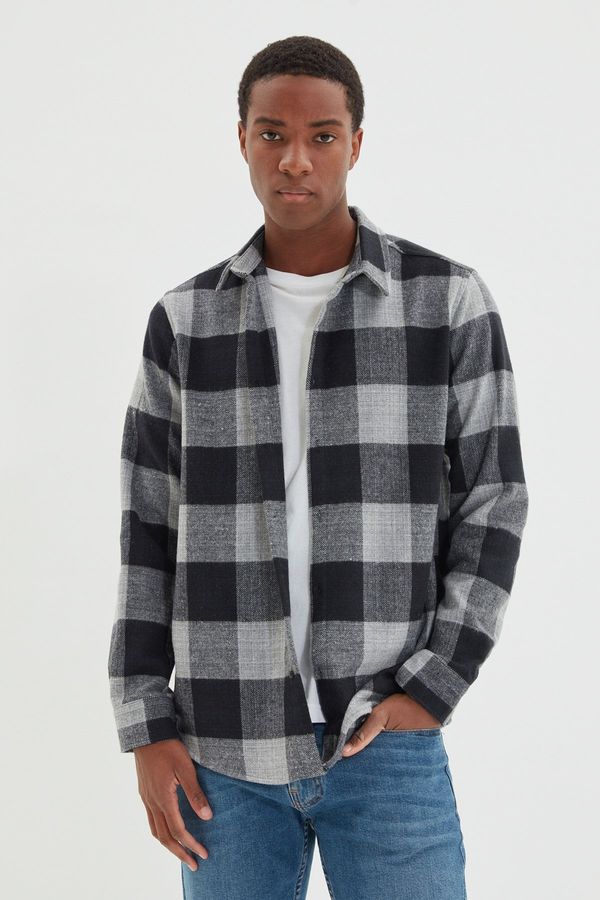 Trendyol Trendyol Indigo Slim Fit Shirt Collar Lumberjack Plaid Shirt