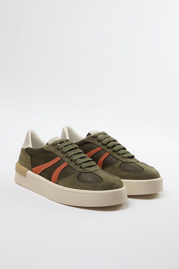 Trendyol Trendyol Khaki Contrast Retro Lace-Up Women's Sneakers