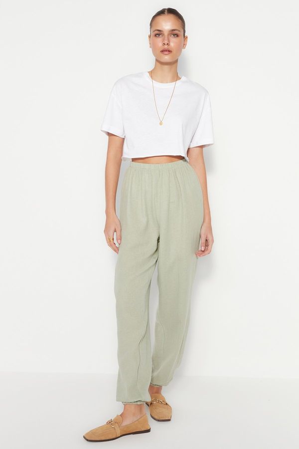 Trendyol Trendyol Khaki Jogger Woven Muslin Woven Trousers