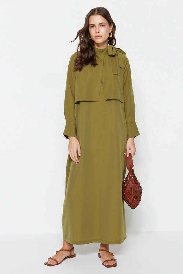 Trendyol Trendyol Khaki Knitwear Dress With Lace-Up Detail