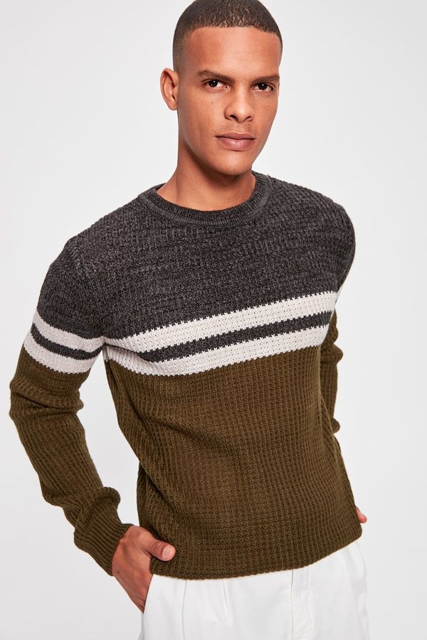 Trendyol Trendyol Khaki Men's Textured Sweater