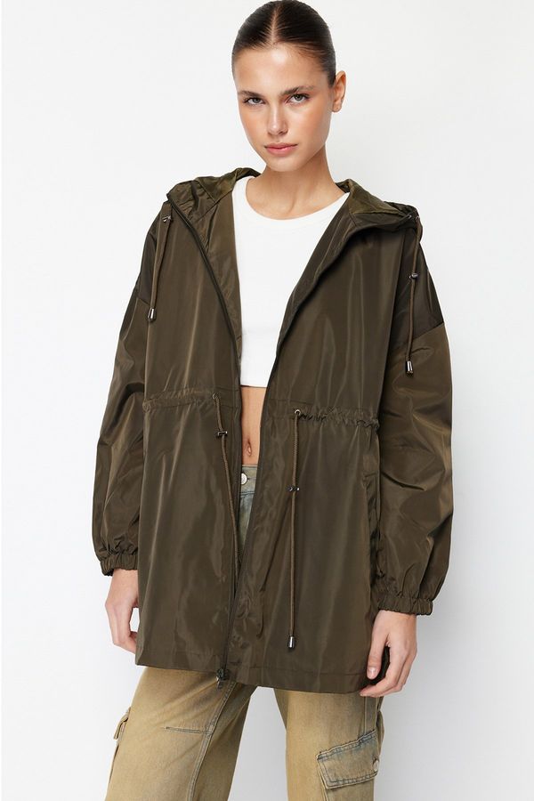 Trendyol Trendyol Khaki Oversize Hooded Waterproof Raincoat