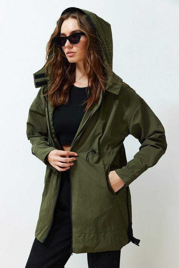 Trendyol Trendyol Khaki Oversize Molded Raincoat Coat