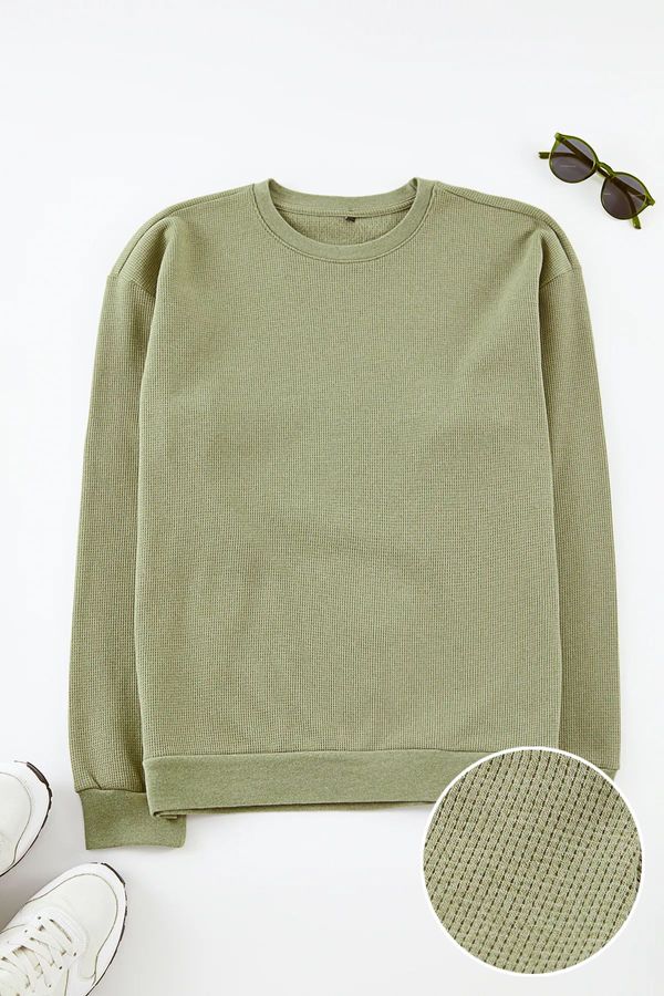 Trendyol Trendyol Khaki Oversize/Wide Cut Crew Neck Sweatshirt