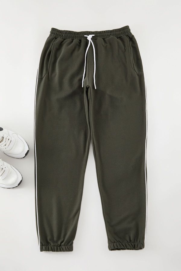 Trendyol Trendyol Khaki Regular/Normal Cut Ribbed Sweatpants