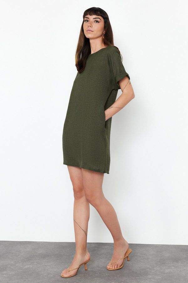 Trendyol Trendyol Khaki Straight Cut Mini Woven Dress