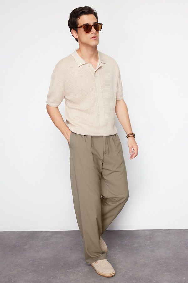 Trendyol Trendyol Khaki Wide Leg Fabric Baggy Trousers