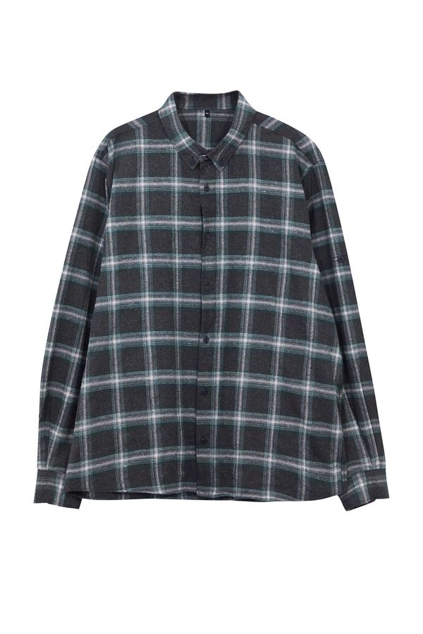 Trendyol Trendyol Large Size Green Winter Checkered Shirt