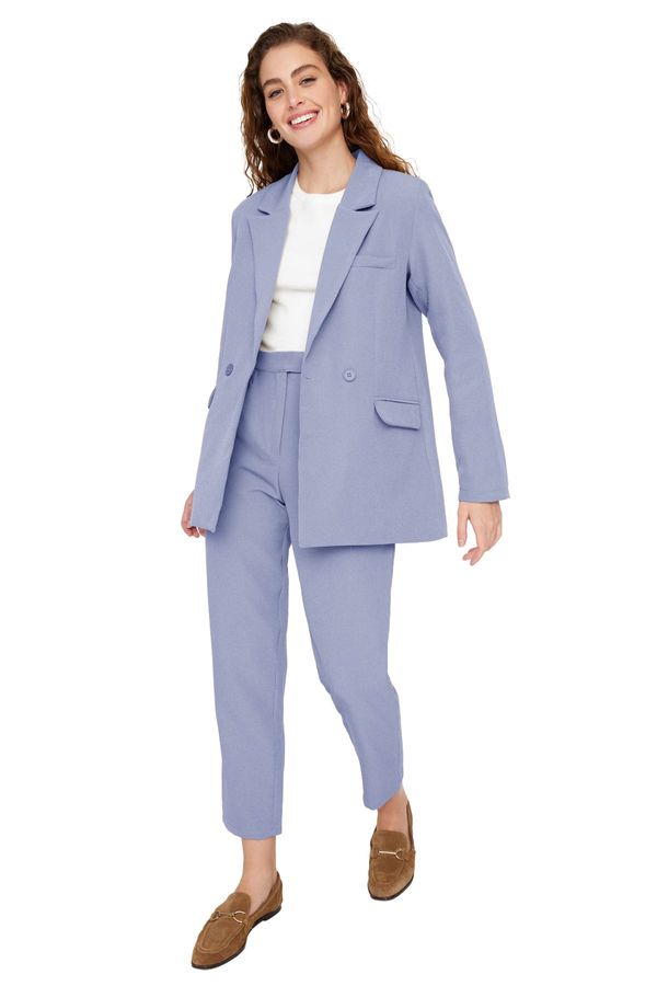 Trendyol Trendyol Light Blue Blazer Jacket-Pants Woven Bottom-Top Set
