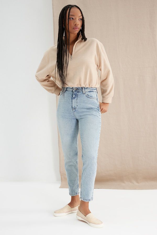 Trendyol Trendyol Light Blue High Waist Slim Mom Jeans