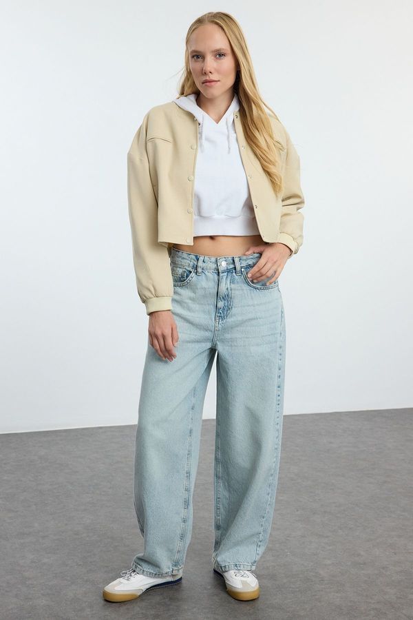 Trendyol Trendyol Light Blue More Sustainable High Waist Barrel Baggy Jeans