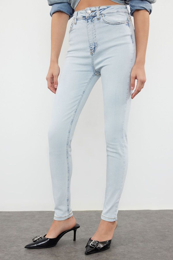 Trendyol Trendyol Light Blue Premium High Waist Lycra Skinny Jeans