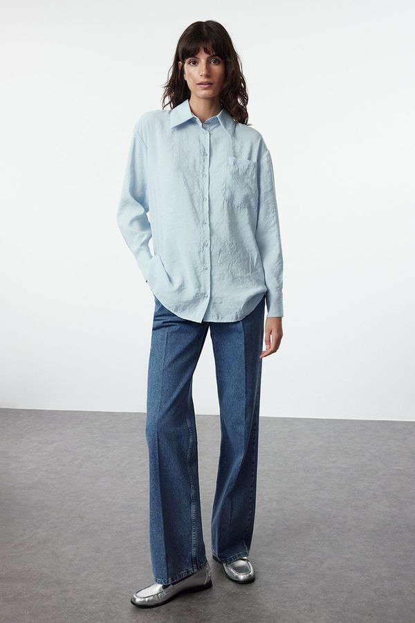 Trendyol Trendyol Light Blue Tencel Woven Shirt