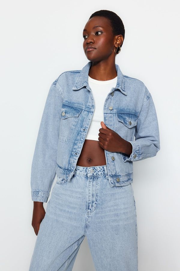 Trendyol Trendyol Light Blue Trucker Denim Jacket