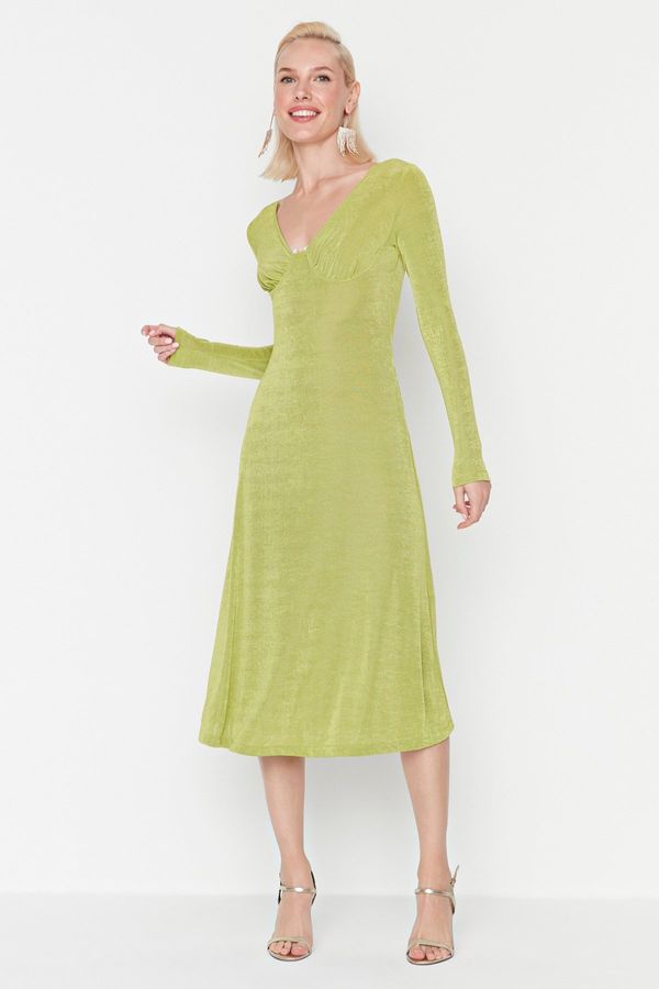 Trendyol Trendyol Light Green Accessory Detailed Dress