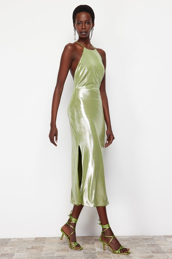 Trendyol Trendyol Light Green Metallic Look Dress