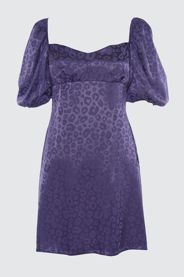 Trendyol Trendyol Lilac Back Detailed Jacquard Satin Dress