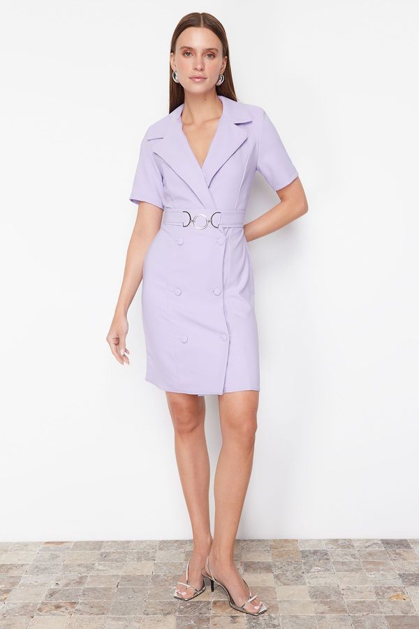 Trendyol Trendyol Lilac Belted A-line Mini Woven Jacket Dress