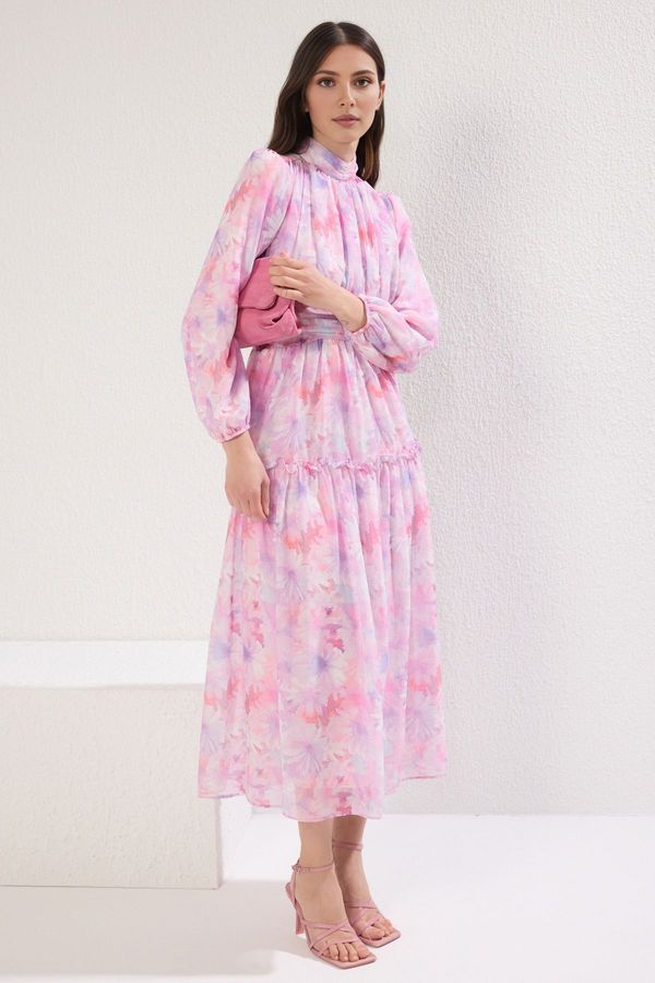 Trendyol Trendyol Lilac Chiffon Woven Floral Patterned Dress