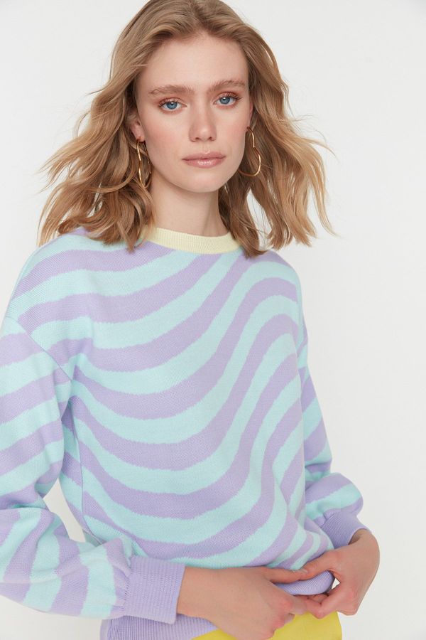 Trendyol Trendyol Lilac Crew Neck Knitwear Sweater