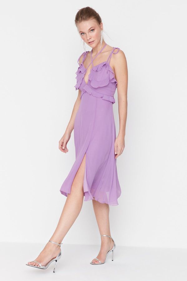 Trendyol Trendyol Lilac Ruffle Detailed Evening Dress