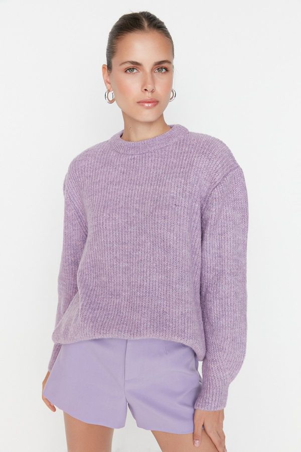 Trendyol Trendyol Lilac Wide Fit, Soft Textured Basic Knitwear Sweater