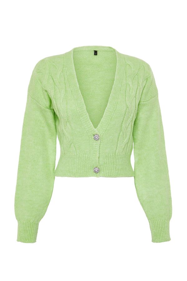 Trendyol Trendyol Lime Crop Soft Textured Knitwear Cardigan
