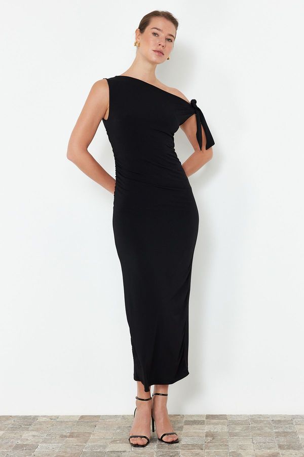 Trendyol Trendyol Limited Edition Black Fitted Knitted Maxi Stretch Pencil Dress