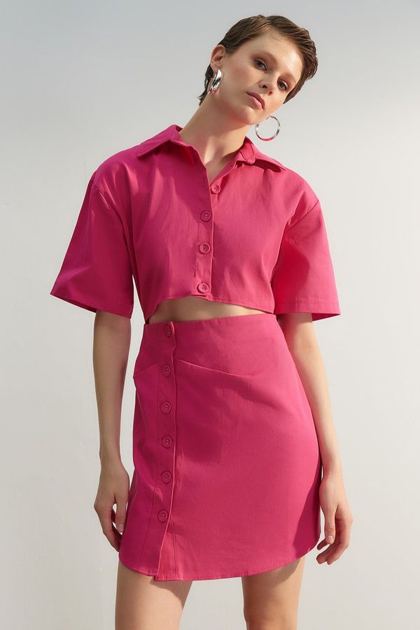 Trendyol Trendyol Limited Edition Fuchsia Shirt Mini Woven Woven Dress