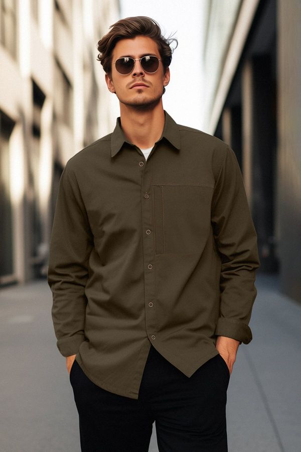 Trendyol Trendyol Limited Edition Khaki Gabardine Comfort Fit Limited Edition Shirt Jacket