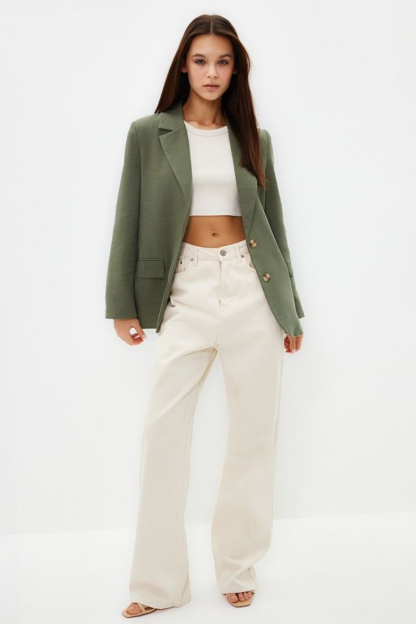 Trendyol Trendyol Limited Edition Mint Regular Lined Woven Blazer Jacket