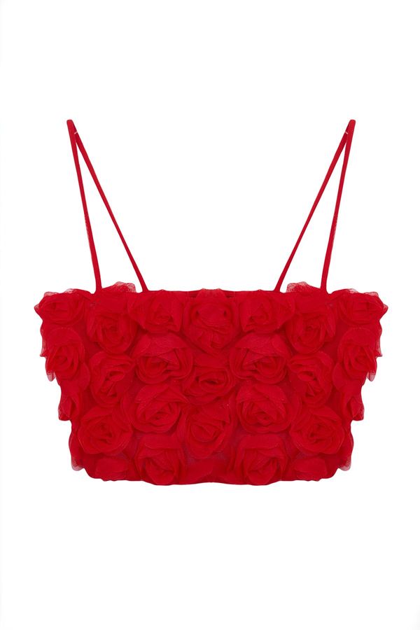 Trendyol Trendyol Limited Edition Red 3D Floral Bustier