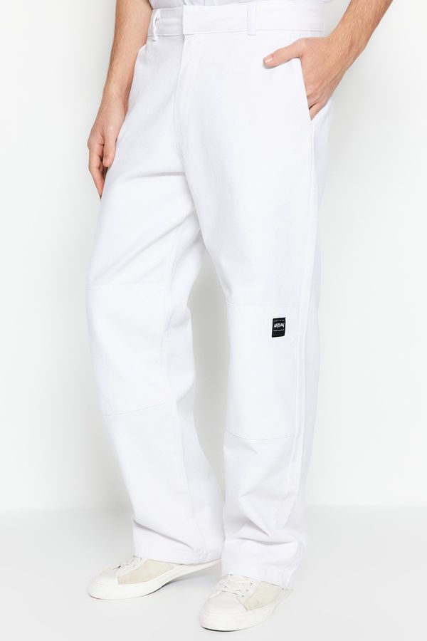 Trendyol Trendyol Limited Edition White Premium Loose Fit Trousers