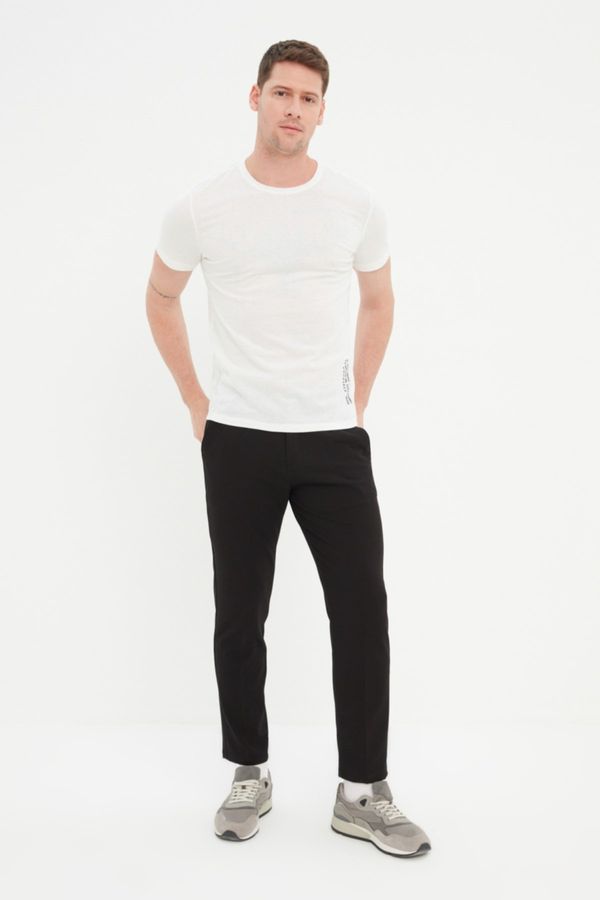 Trendyol Trendyol Men's Black Regular Fit Pleated Printed Ironing Trousers