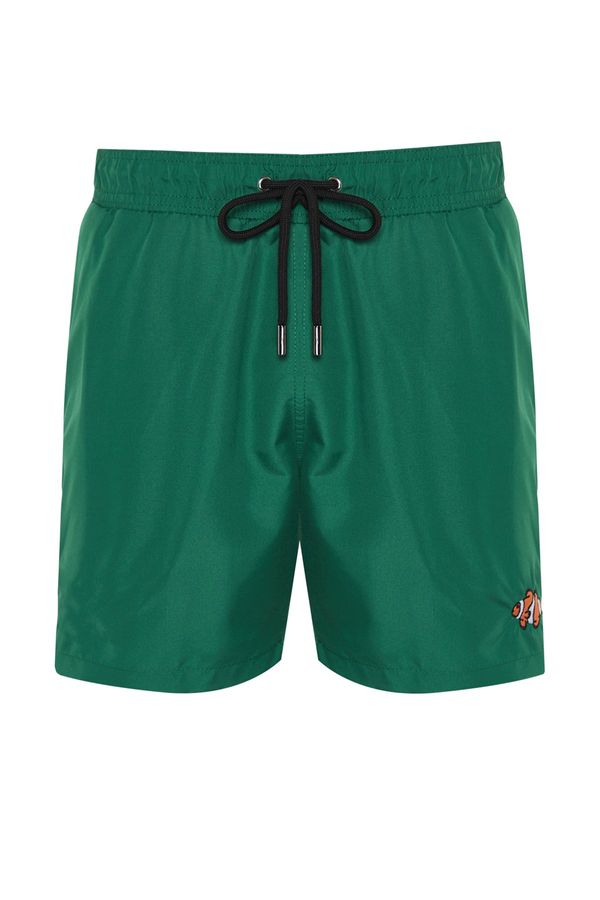 Trendyol Trendyol Men's Green Penguin Embroidered Marine Shorts