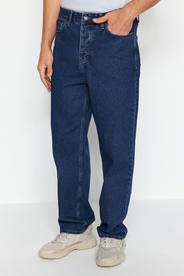 Trendyol Trendyol Men's Navy Blue Baggy Fit Jeans Denim Pants