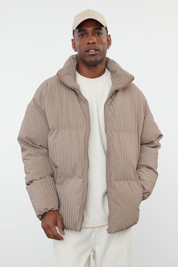 Trendyol Trendyol Mink Oversize Fit Stand Collar Winter Puffer Coat