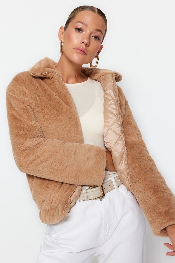 Trendyol Trendyol Mink Oversized Plush Coat