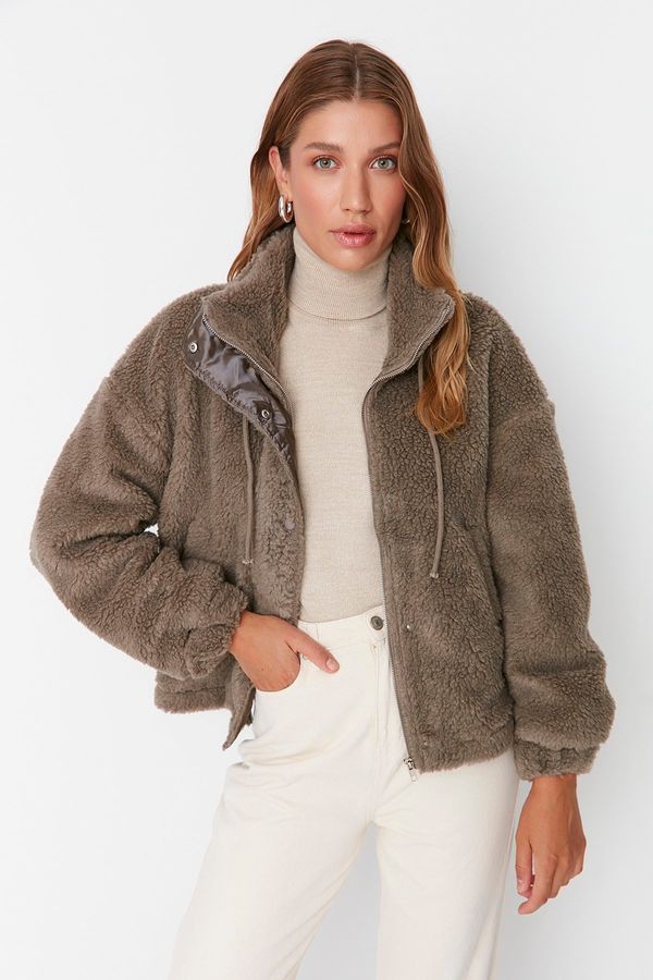 Trendyol Trendyol Mink Oversized Plush Coat