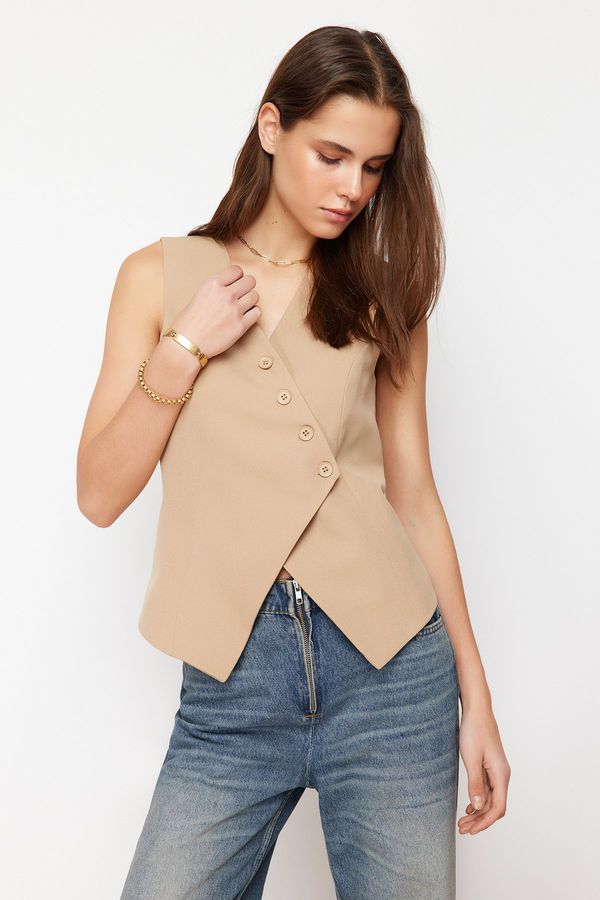 Trendyol Trendyol Mink Regular Buttoned Woven Vest