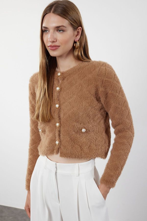 Trendyol Trendyol Mink Shaggy Knitwear Cardigan